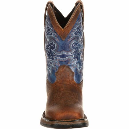 Durango LIL' Big Kid Western Boot, DARK BROWN/BLUE, M, Size 5.5 DWBT053